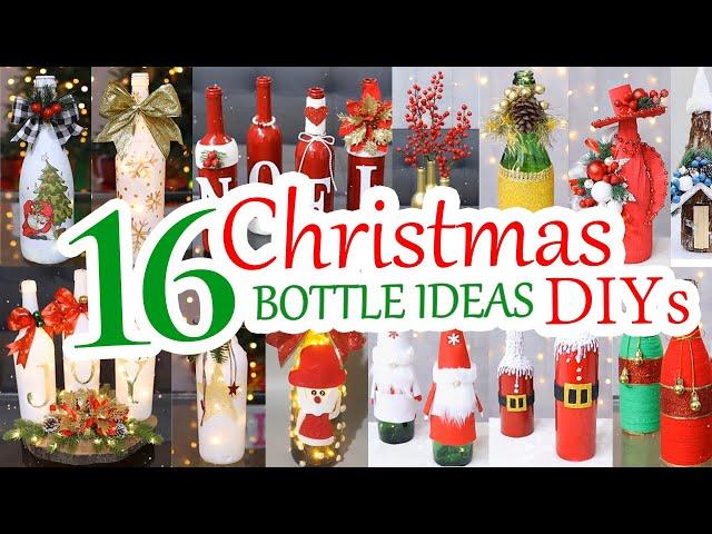 16 DIY Christmas Bottle Decoration Ideas - Christmas Bottle Crafts