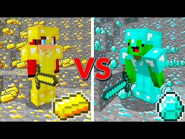 Gold vs Diamond! Which is Stronger in Minecraft?