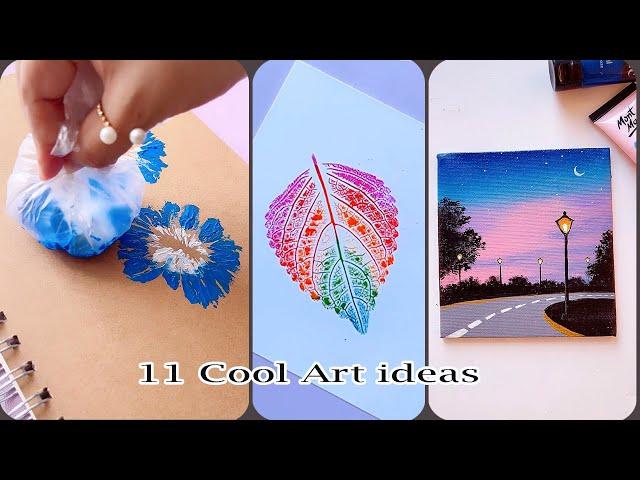 11 Cool Art ideas || Painting tutorials || Easy Art Tips & Hacks