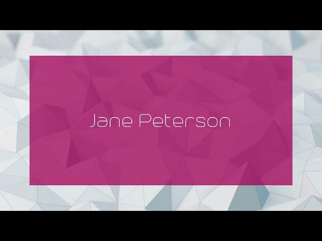 Jane Peterson - appearance