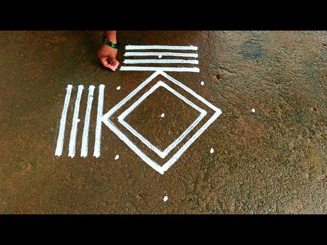 Diwali special padi kolam|5*1dots Deepavali special kolam|Aippasi madham kolam|easy Super rangoli