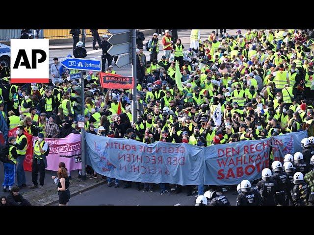Protest against Germany's far-right AfD at convention