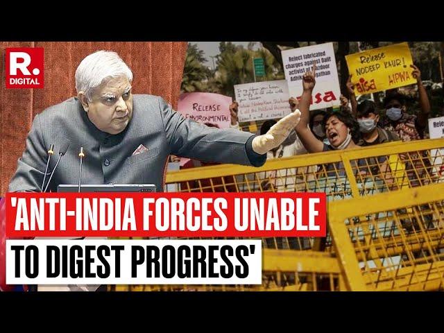 BREAKING: VP Dhankhar Warns Against Anti-India Forces, Says 'Some Unable To Digest India's Progress'