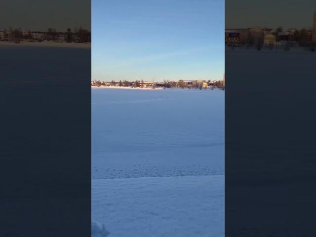 Walking On The Frozen Lake #luleå #sweden #asmr #asmrsounds