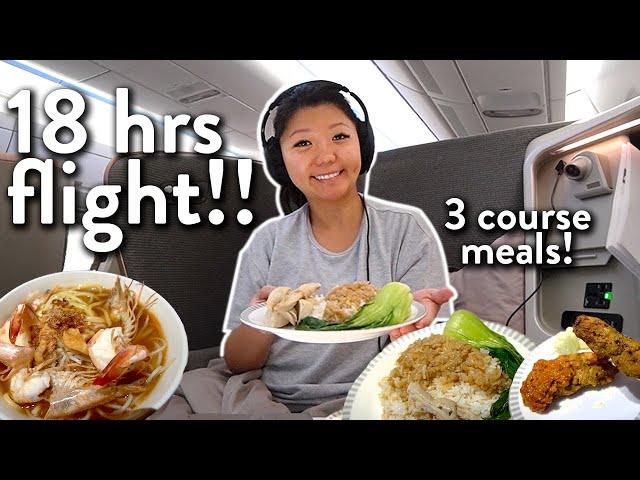 Singapore Airlines BUSINESS CLASS FOOD Review ️ Bali to New York (Layover in Singapore)