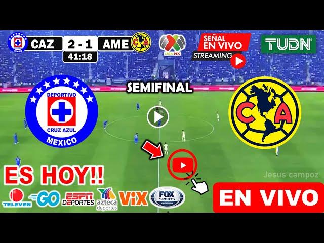 Cruz Azul vs. América en vivo, donde ver, a que hora juega SEMIFINAL IDA liga MX resumen partido