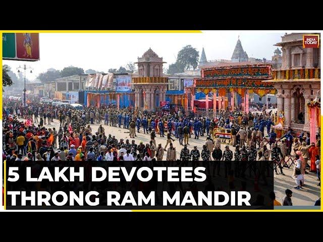 Draped In Saffron, Devotees Swarm Ram Mandir: Security Beefed Up In Ayodhya For Day 2 Of Darshan