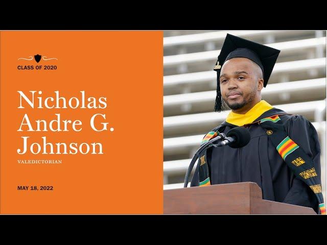 Class of 2020 Valedictorian Nicholas Andre Johnson