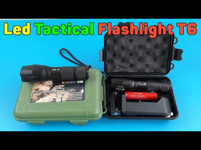 Led Tactical Flashlight T6 With 5 Light Modes | Unboxing TV