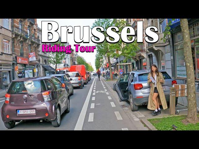 Brussels,  BELGIUM - Riding Tour 4K - Ride in Brussels - June 2024