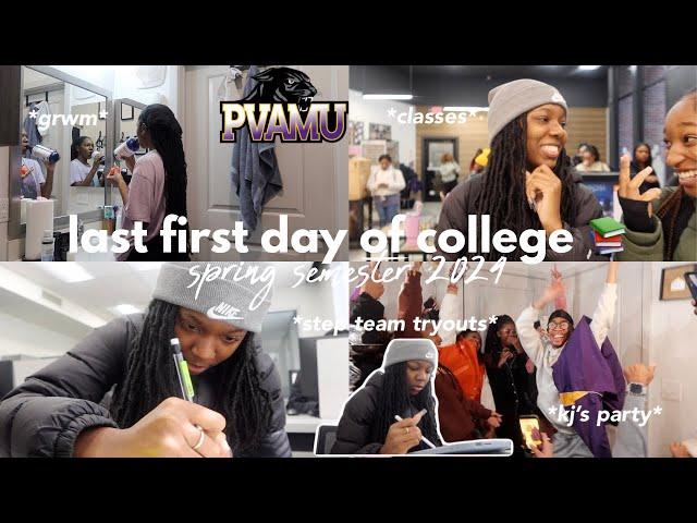 last first day of college  spring semester 2024 | classes, step team tryouts, surprise party, etc