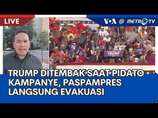 Laporan VOA untuk MetroTV: Trump Ditembak saat Kampanye, Paspampres Langsung Evakuasi