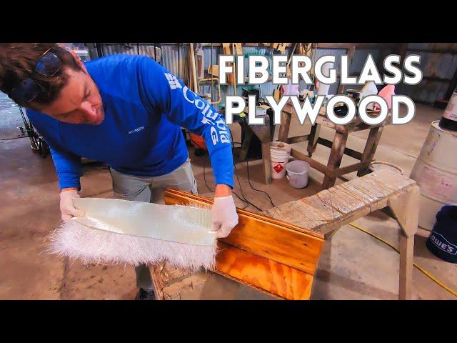 How to FIBERGLASS over PLYWOOD!  Do it the RIGHT WAY the FIRST time! Step by Step DIY fiberglassing