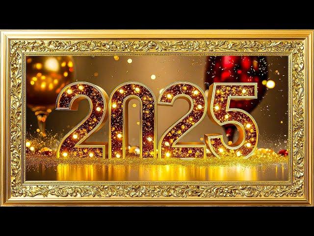 Happy New Year 2025 Background Video | Frame TV Art With Music | Gold Framed Art 3D TV Screensaver