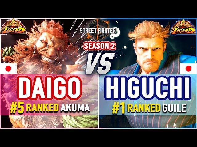 SF6  Daigo (#5 Ranked Akuma) vs Higuchi (#1 Ranked Guile)  SF6 High Level Gameplay