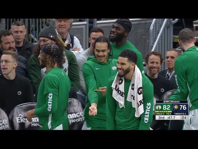 Celtics Bench Goes Crazy After Kornet Hits "Ice In My Veins" For Free Throws!!