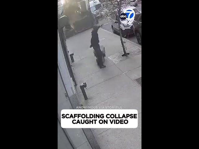 Scaffolding collapse caught on video