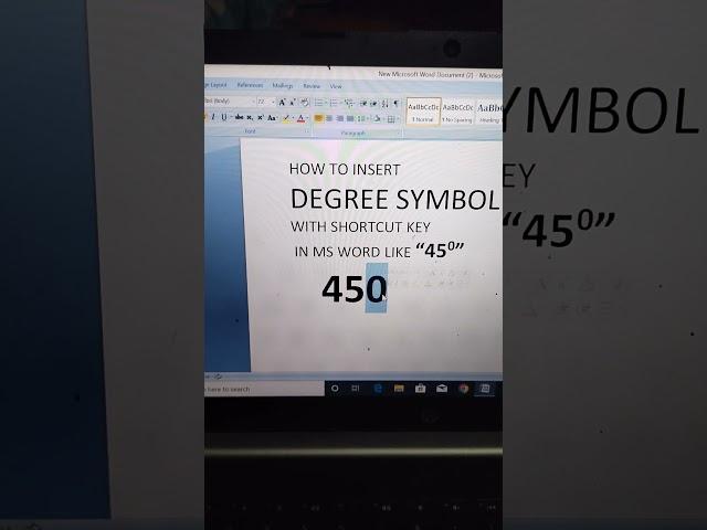 How To insert Degree Symbol