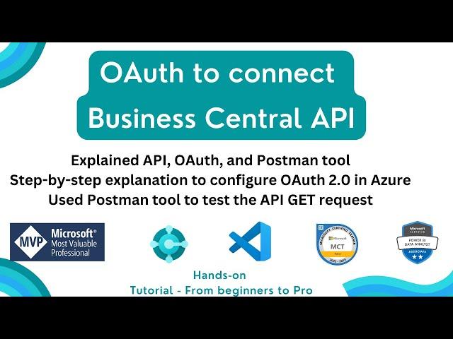 api in business central | connect to the business central api | oauth 2.0 azure credential in bc