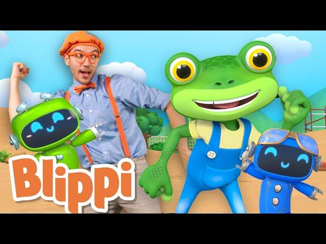 The Excavator Song Dance | Songs For Kids | Blippi & @GeckosGarage