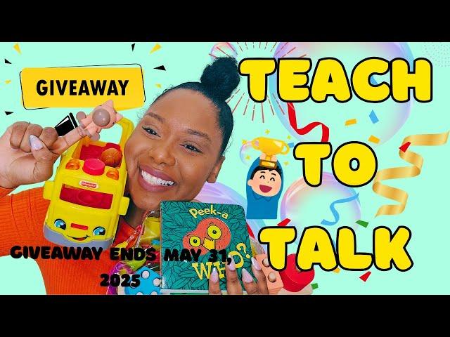Toddler Speech Therapy Videos 1 year old (teach to talk )- Giveaway inside!