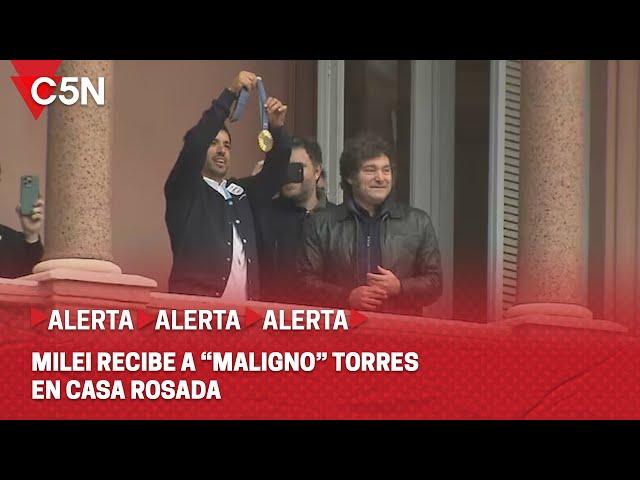 MILEI RECIBE a "MALIGNO" TORRES en CASA ROSADA tras GANAR la MEDALLA DORADA en PARÍS 2024