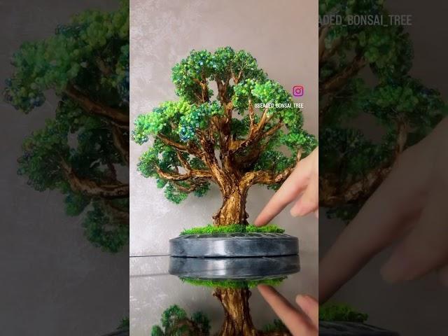 Handmade tree with lightning #bonsai #art #handmade #beadwork #craft #bonsailife #decor #nightlight