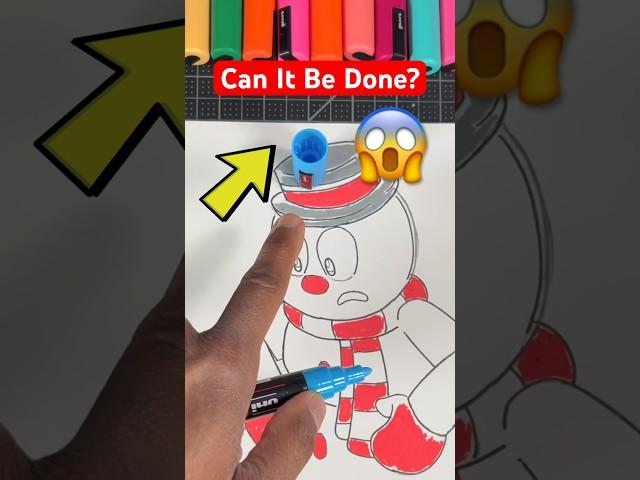 Drawing A Snowman With Posca Markers !  Christmas #art #shorts