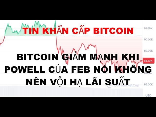 Tin Tức Khẩn Cấp Bitcoin , bitcoin giảm mạnh khi powell của feb nói không nên vội vàng hạ lãi suất