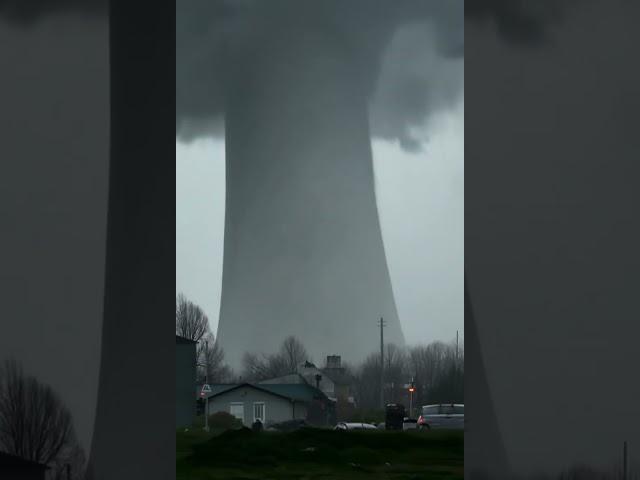 Tornado spinning the wind and clouds