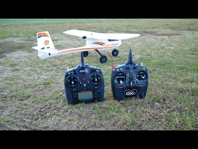 Spektrum DX6 Wireless Trainer Setup and Flight Demo Feat. the Hobbyzone Aeroscout 1.1m RC Plane