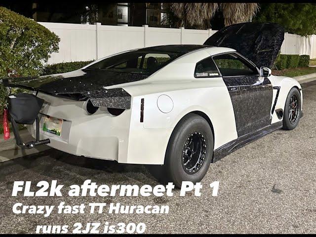 Crazy Twin Turbo Huracan destroys 2jz IS300 on a roll!!! (Must watch)