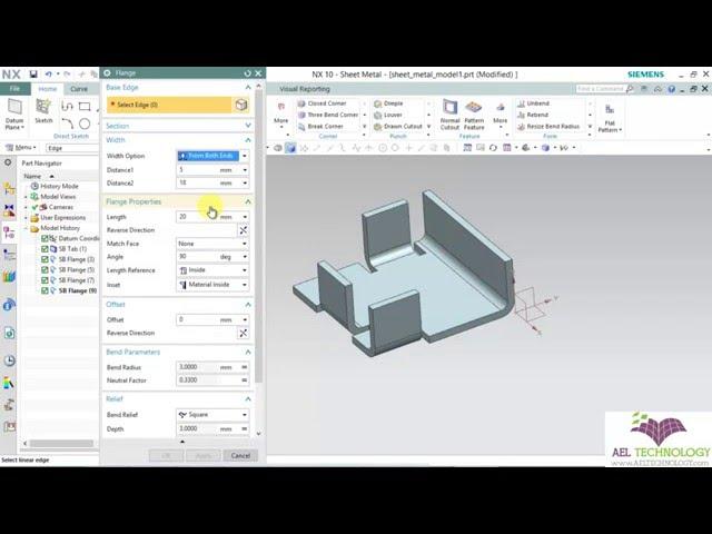 Sheet Metal Design Using Unigraphics NX 10.0 - Advanced Training