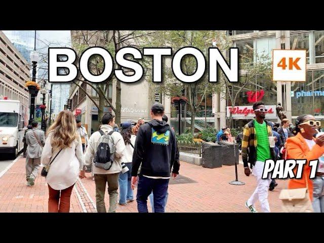 Walking in Boston downtown 4K / Boston tour 4K / Boston Massachusetts walking tour/ @Travelusa78