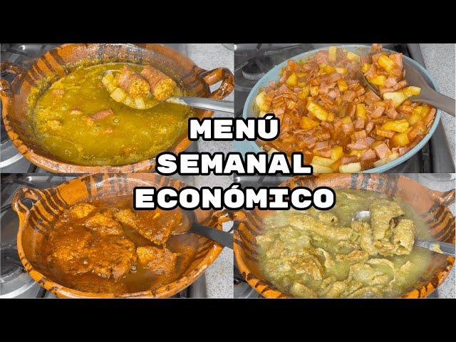 MENÚ SEMANAL ECONÓMICO CON $150 PESOS #3/$750 A LA SEMANA/FABI CEA