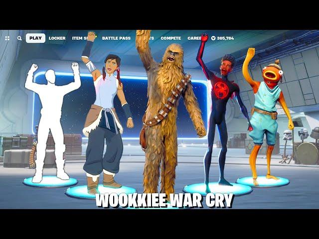 Chewbacca's WOOKIEE WAR CRY Built-In Emote, but on Other Skins #starwars