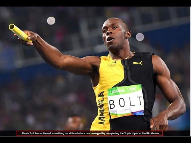 Usain Bolt makes history with a 'Triple-Triple' as Jamaica wins 4x100m relay in Rio Olympic 2016 .
