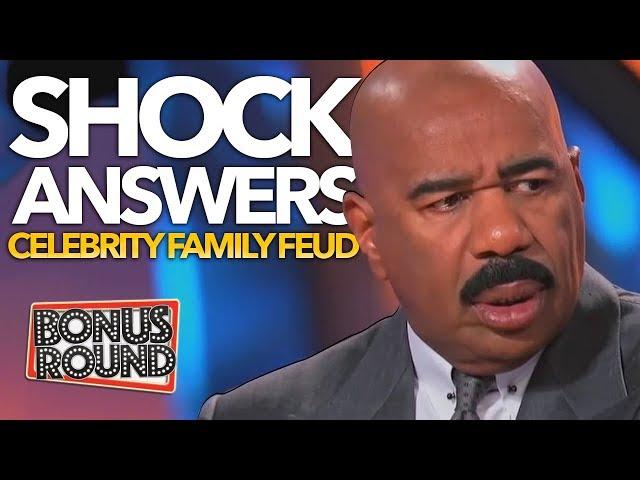 MOST SHOCKING Celebrity Family Feud Answers! STEVE HARVEY Can't Believe It! Bonus Round