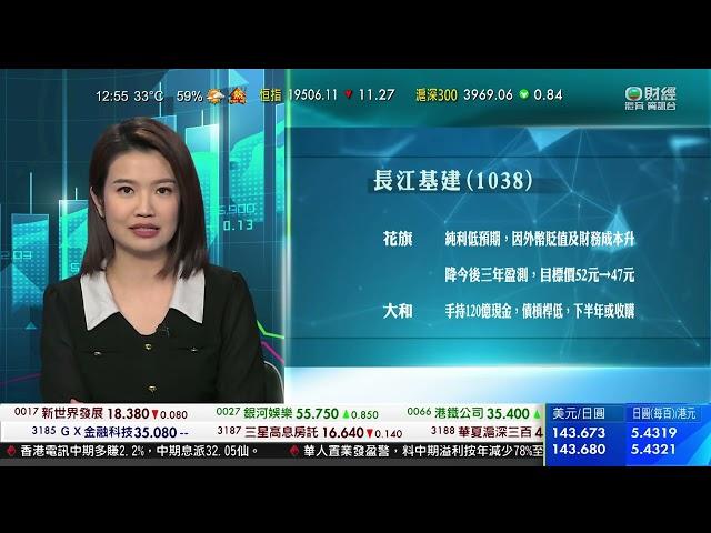 TVB 智富360｜2023年08月03日｜長江基建｜洛陽鉬業｜中芯國際