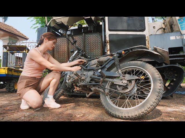 Genius girl: Completely restore an abandoned off-road motorbike to a new state