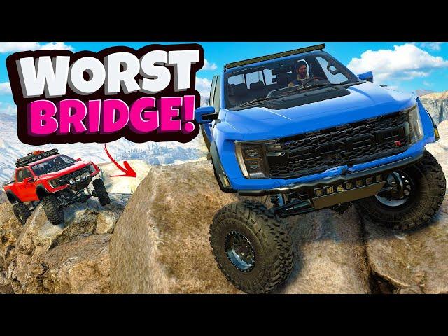 We Climbed the Most DANGEROUS BRIDGE in TRUCKS in Snowrunner Mods!