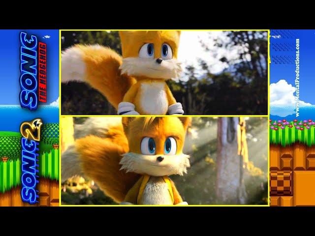 SONIC Movie End Credits VS Sonic 2 Tails redesign Side-by-Side!