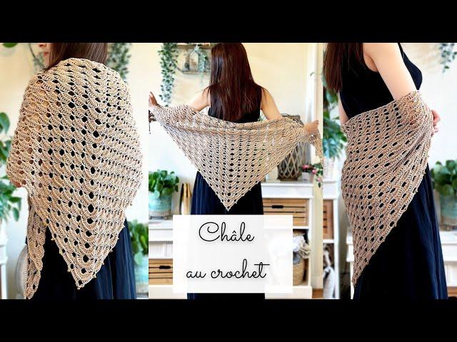 Comment faire un Châle facile au crochet  Léger et Doux  Grand Modèle Débutant Tuto ⭐️ Chèche