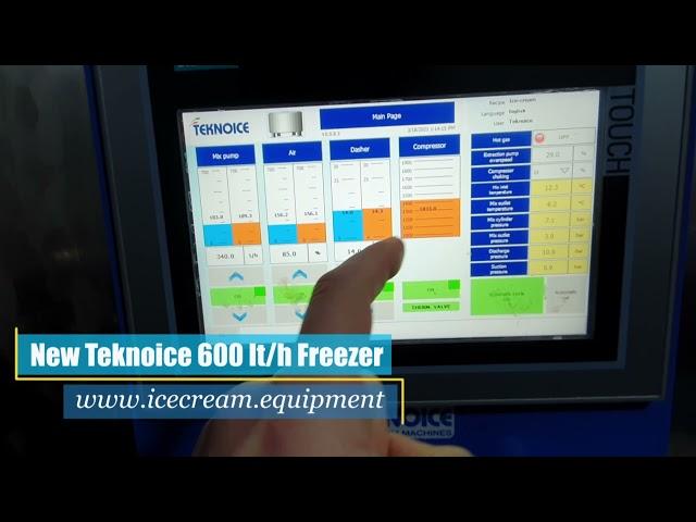 New Teknoice Electronic Ice Cream Continuous Freezer of 600 lt/h.