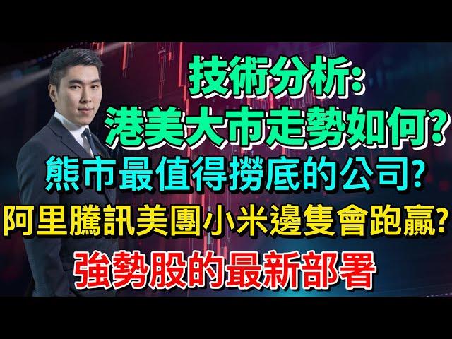 最新技術分析:港美大市走勢如何?熊市最值得撈底的公司?阿里騰訊美團小米邊隻會跑贏?強勢股的最新部署