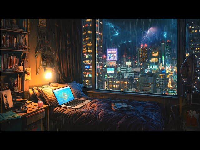 Sleep music that makes your room cozyGood night listening to the sound of rain and thunder.