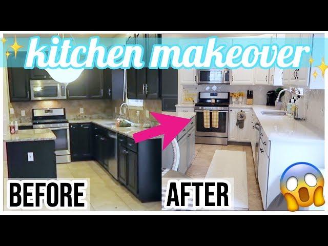 KITCHEN MAKEOVER SHOCKING BEFORE + AFTER |  WHITE KITCHEN IDEAS + UPDATE TOUR | Brianna K