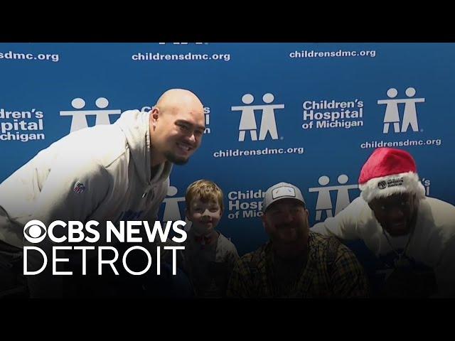 Detroit Lions players visit Children's Hospital of Michigan