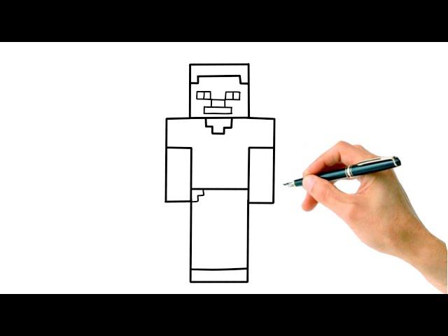 How to draw Steve from Minecraft ️ Step by step tutorial  | Small Artists