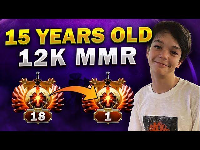 15 YEARS OLD CARRY PLAYER REACHED 12k MMR - Road to Top 1 MMR Rank in Dota 2